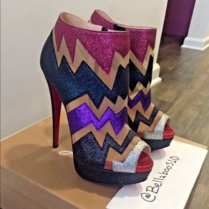 Christian Louboutin "Ziggy 150 Glitter Mini" 37.5